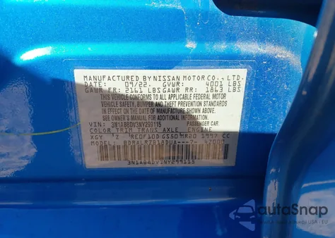 2022 Nissan Sentra Sr Xtronic Cvt from USA, damaged, VIN 3N1AB8DV3NY299115